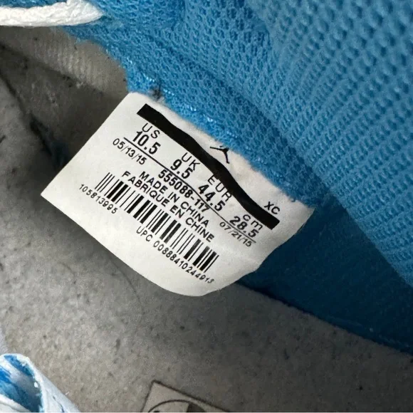 Jordan 1 Retro High OG UNC Size 10.5